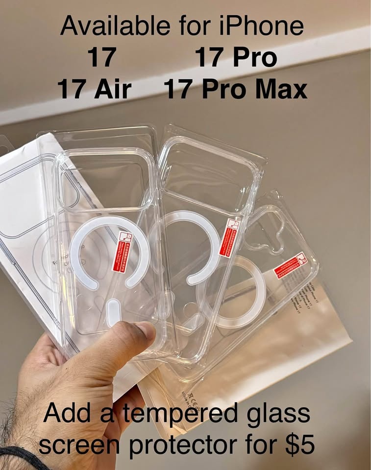 Clear iPhone 17, Pro, Max, Air Case Cover *NEW*