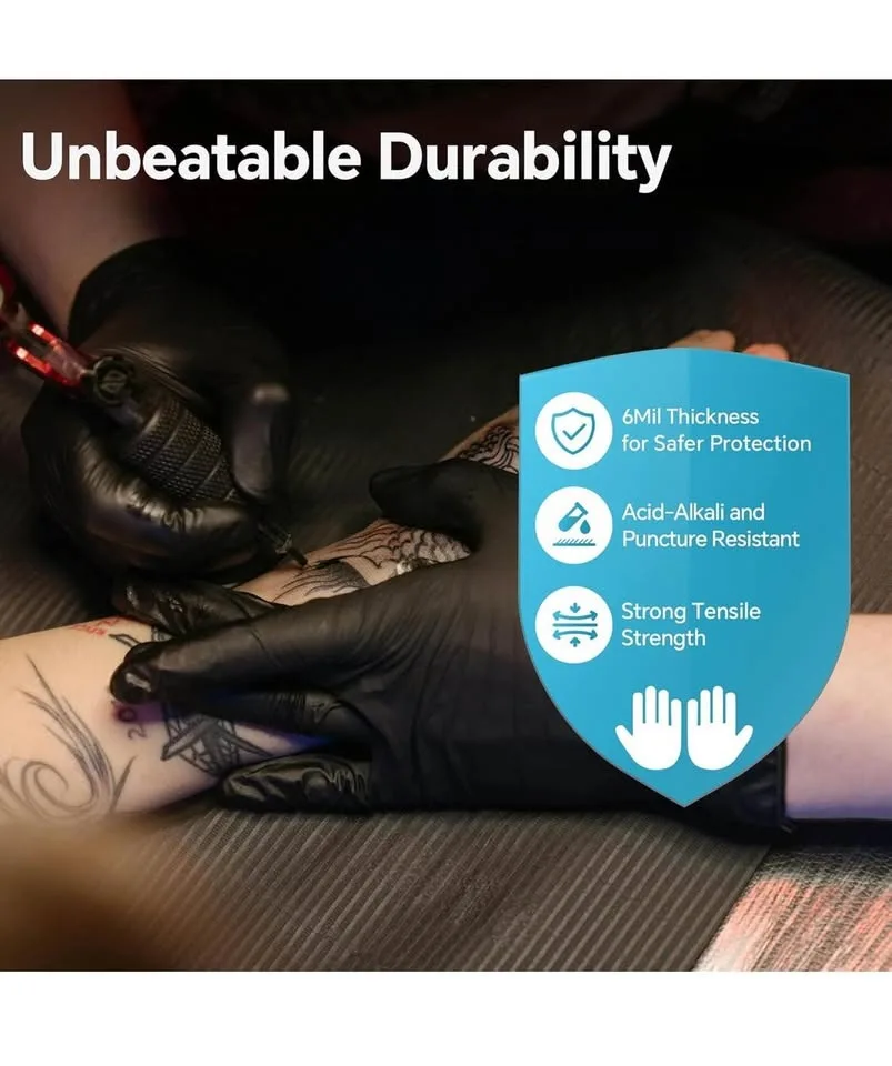 Heavy Duty Black Nitrile Gloves – 1000pcs (Size L) | 6 Mil | NEW image indicator(3)