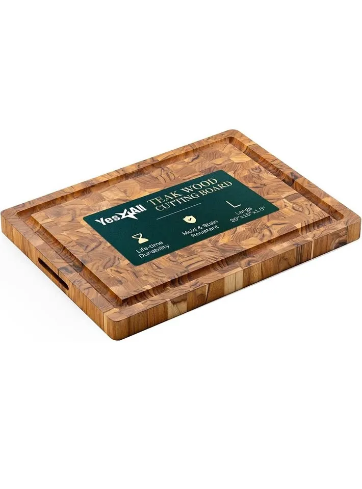 Yes4All Teak Wood End-Grain Cutting Board – NEW / Open Box