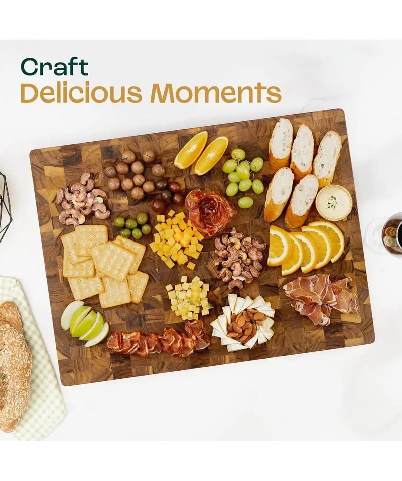 Yes4All Teak Wood End-Grain Cutting Board – NEW / Open Box image indicator(2)