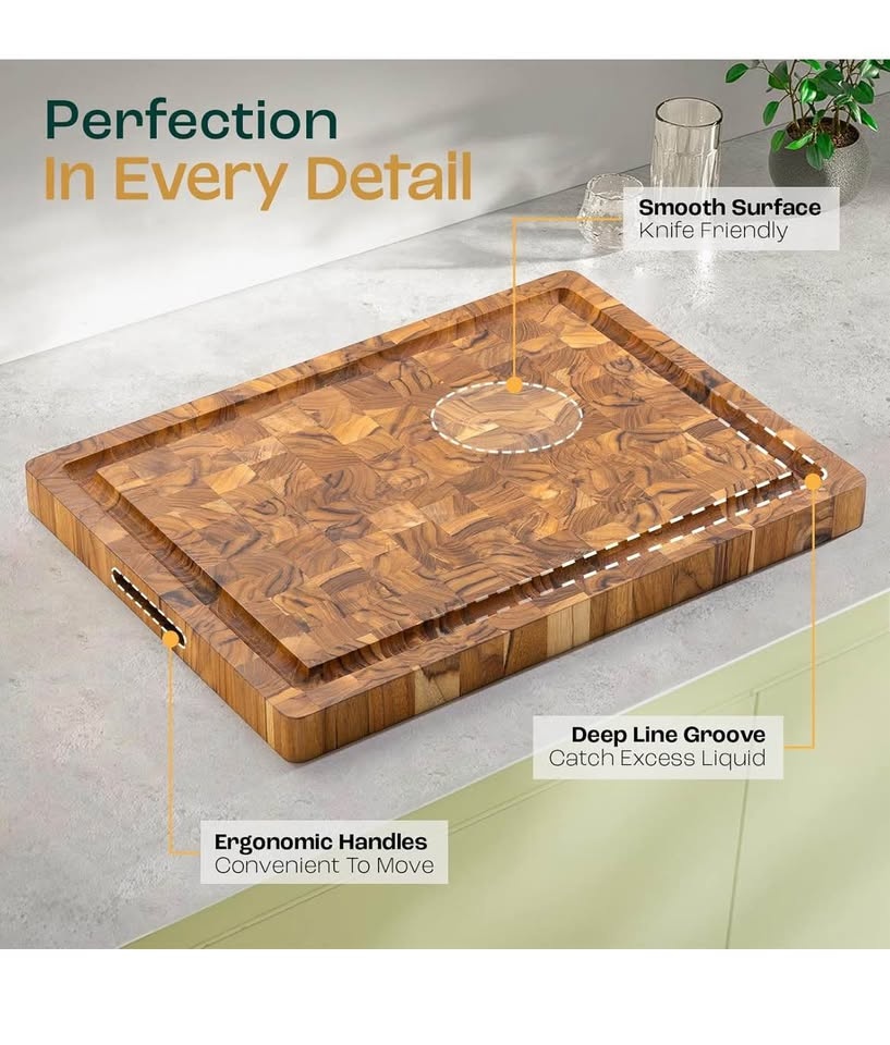 Yes4All Teak Wood End-Grain Cutting Board – NEW / Open Box - photo 3