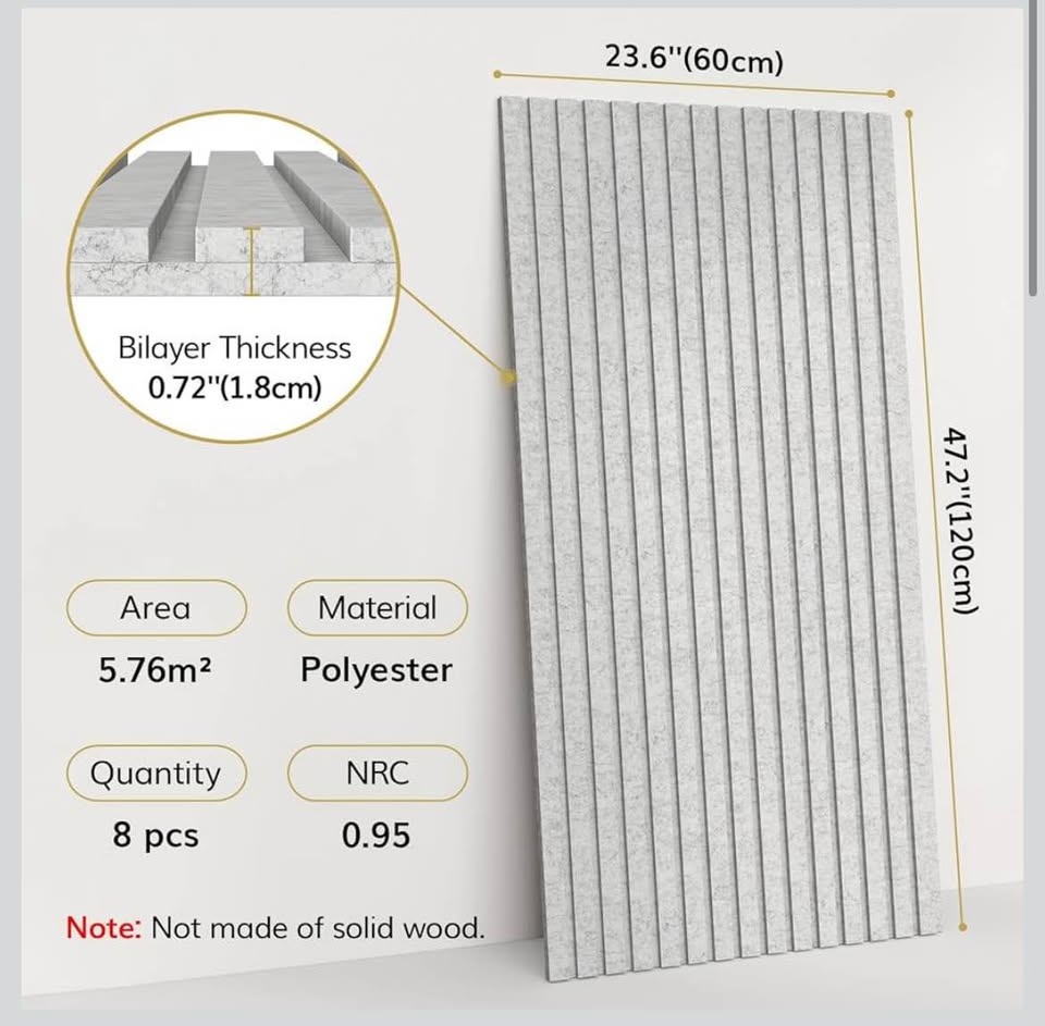 TONOR 8 Pack Acoustic Wood Wall Panels - photo 2