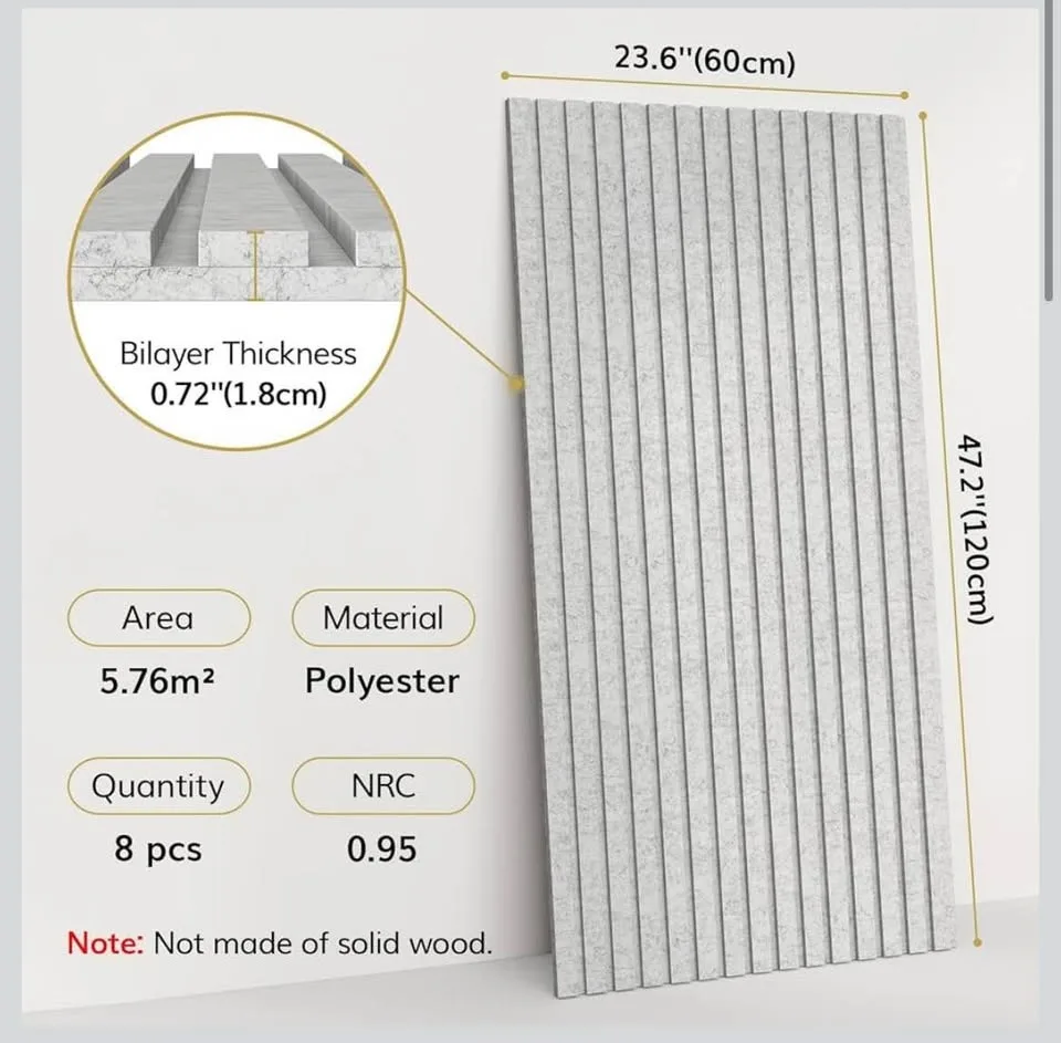 TONOR 8 Pack Acoustic Wood Wall Panels image indicator(2)