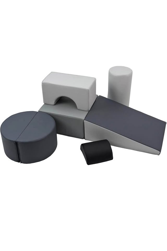 Softscape 6-Piece Soft Play Climber Set – Gray/Light Gray (Brand