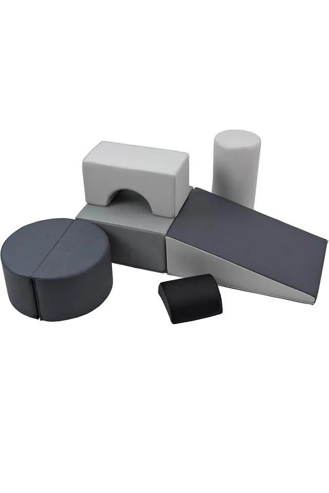 Softscape 6-Piece Soft Play Climber Set – Gray/Light Gray (Brand