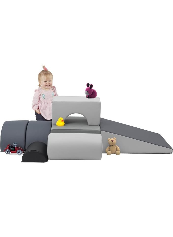 Softscape 6-Piece Soft Play Climber Set – Gray/Light Gray (Brand - photo 3