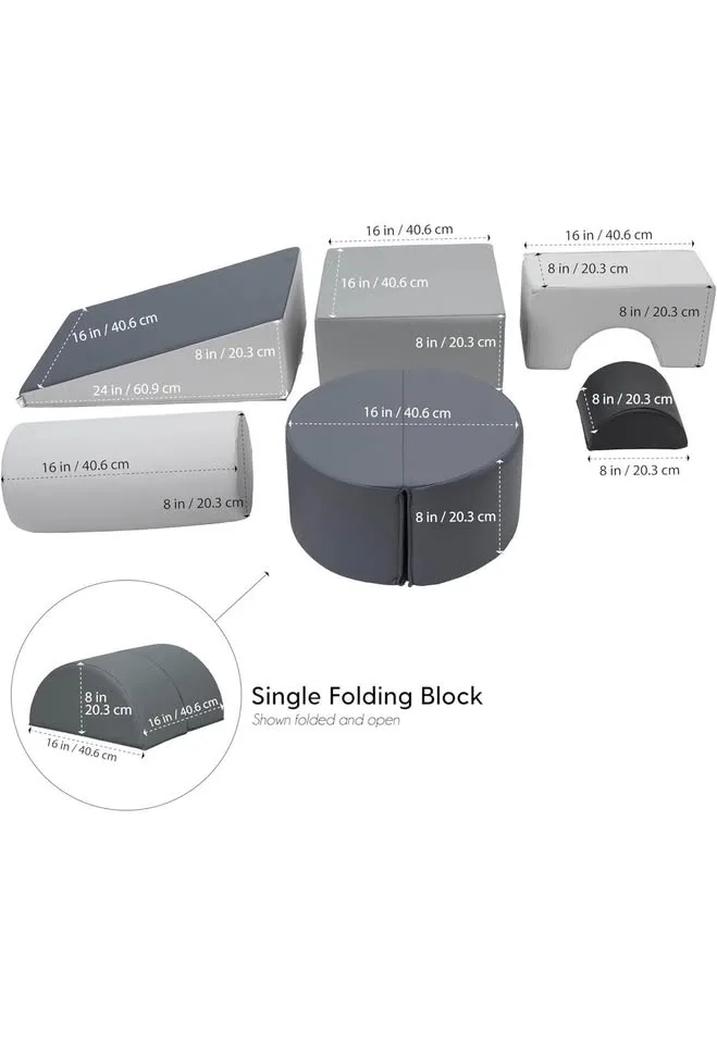 Softscape 6-Piece Soft Play Climber Set – Gray/Light Gray (Brand image indicator(6)