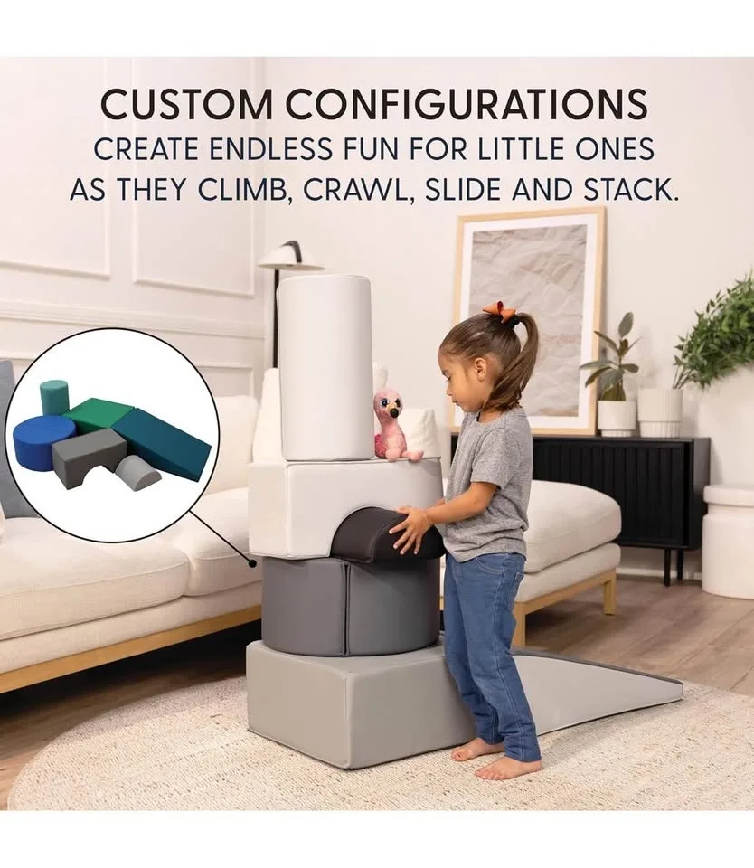 Softscape 6-Piece Soft Play Climber Set – Gray/Light Gray (Brand image indicator(7)