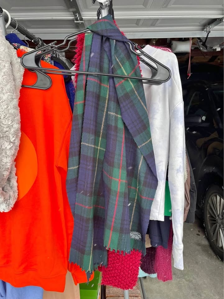 Plaid scarf made in Italy #Cleanout