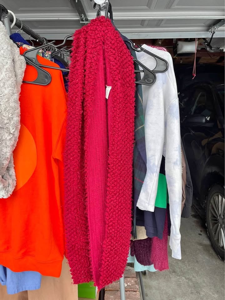 Cozy red infinity scarf