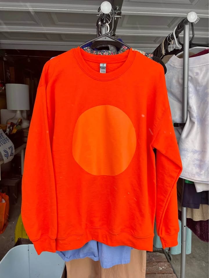 Bright Orange Headspace Crew Neck Sweatshirt #Cleanout
