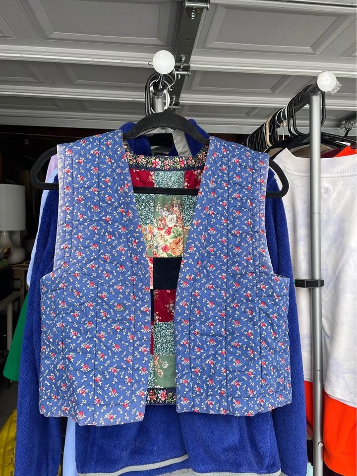 Quilted Handmade Reversible Patchwork Vest #Cleanout - photo 3