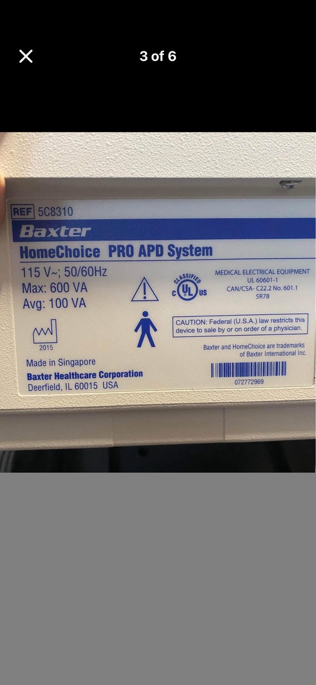 Home choice pro APD system ref 5 c8310 dialysis machine - photo 3