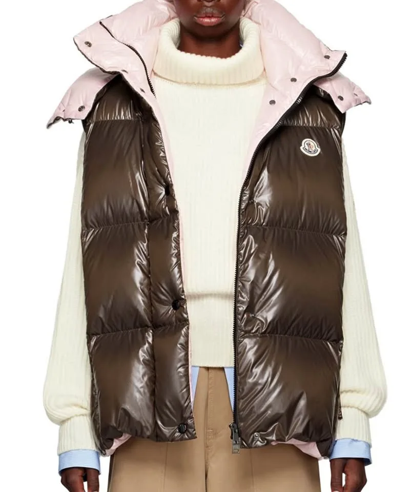 Brand New Moncler Luzule Brown Pink Vest