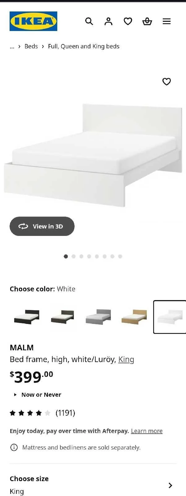 Ikea Malm King bed excellent condition