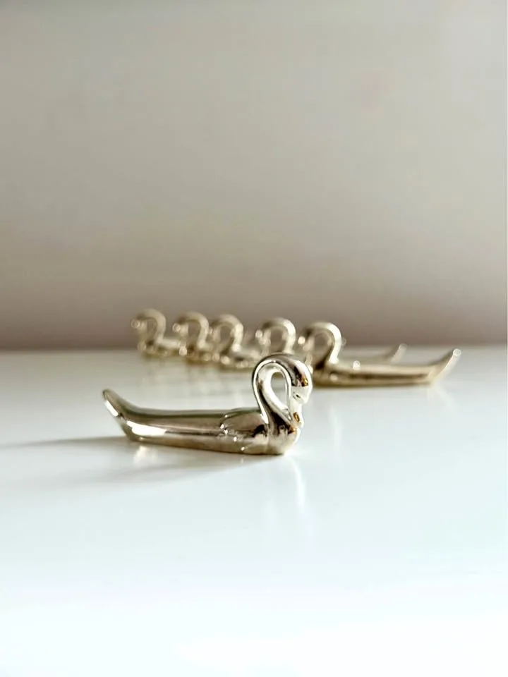 Vintage Silver Plated Swan Knife Rests (Set of 6)