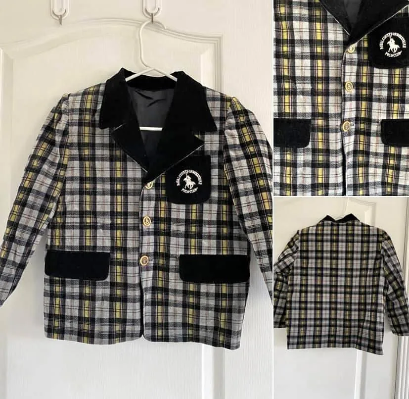 Kids’ Plaid Velvet Jacket thumbnail