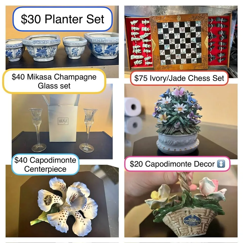 Jade/Ivory Chess Set & Assorted Mikasa pieces