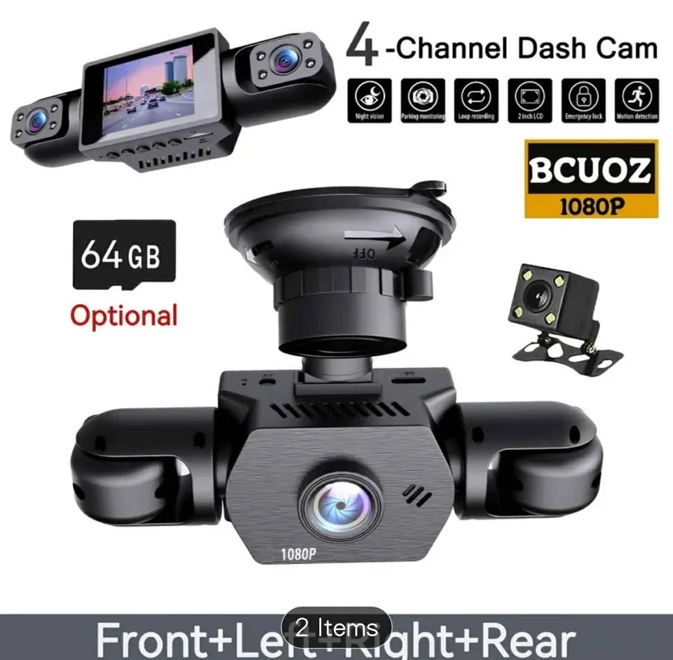 4-channel dash camera 1080P with 64G card image indicator(2)