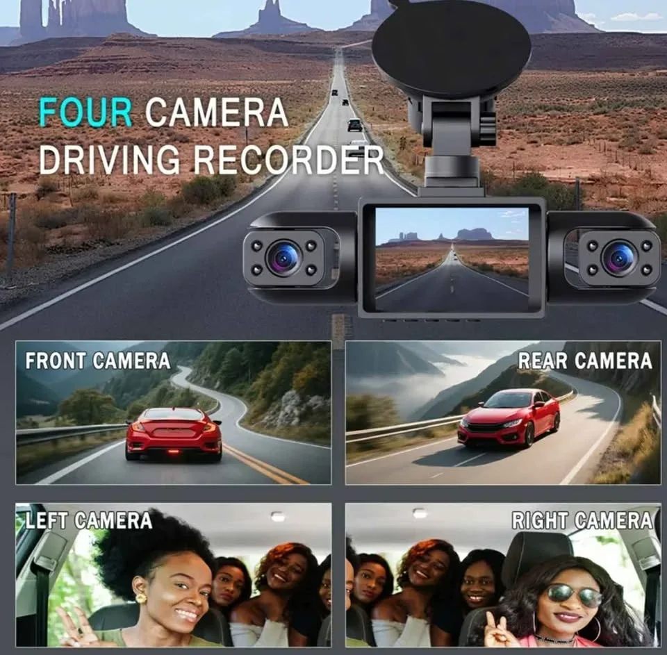 4-channel dash camera 1080P with 64G card image indicator(3)