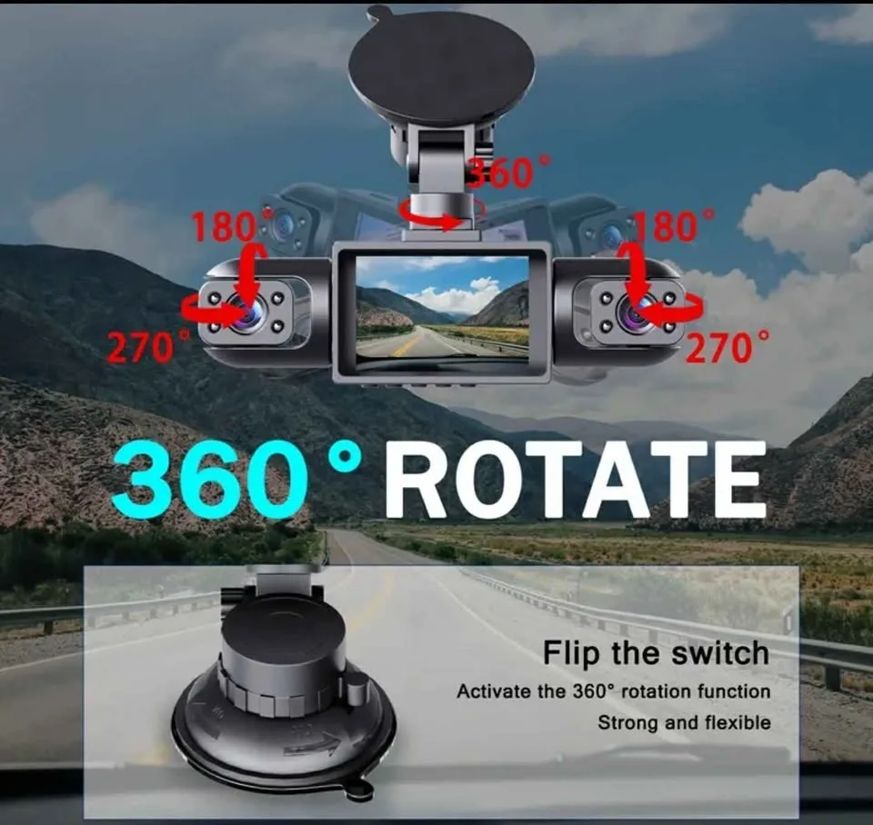 4-channel dash camera 1080P with 64G card image indicator(4)