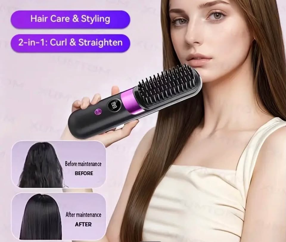 Portable Wireless Straightener, Dual Use for Straight & Curly Ha - photo 2