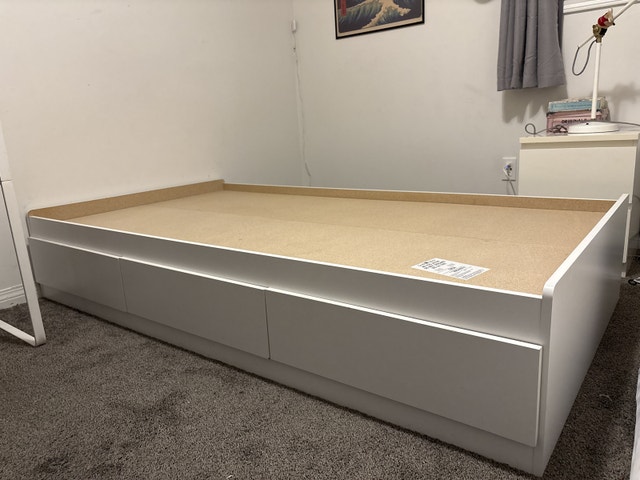 White south shore twin / single bed with 3 drawers - photo 2