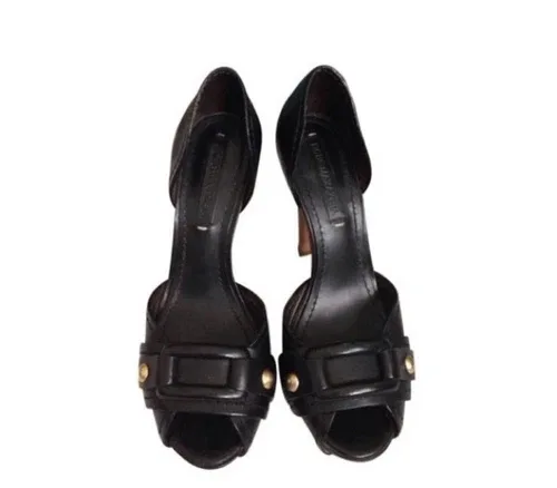 BCBGMAXAZRIA Leather Peep Toe Pumps MSRP $275