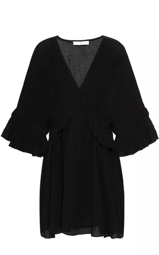 IRO Folula Shirred Georgette Mini Dress Black NEW NWT - photo 2