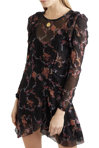 IRO Ruffled Printed Georgette Mini Dress Size 38 / 6 MSRP $430 N - photo 2