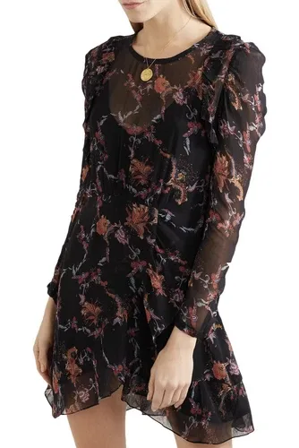 IRO Ruffled Printed Georgette Mini Dress Size 38 / 6 MSRP $430 N image indicator(2)