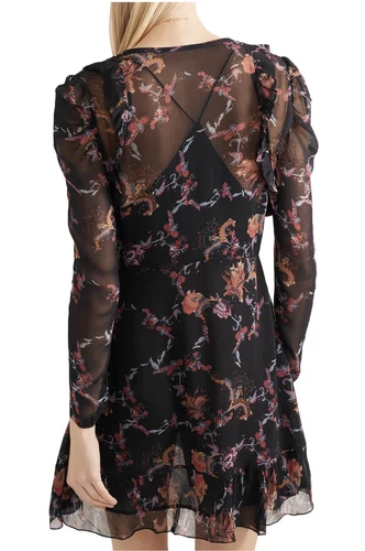 IRO Ruffled Printed Georgette Mini Dress Size 38 / 6 MSRP $430 N - photo 4