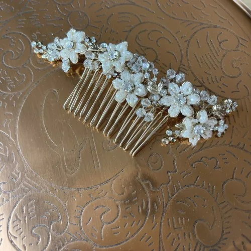 Anthropologie BHLDN Crystal & Beads Comb NEW