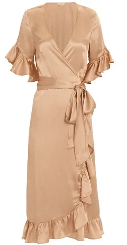 NIGHTCAP CLOTHING Silk Ruffle Wrap Dress Size M NEW NWT