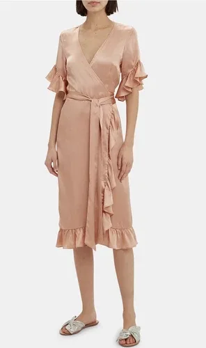 NIGHTCAP CLOTHING Silk Ruffle Wrap Dress Size M NEW NWT image indicator(3)