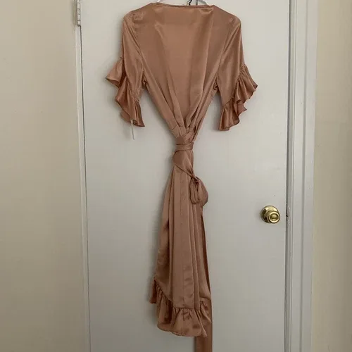 NIGHTCAP CLOTHING Silk Ruffle Wrap Dress Size M NEW NWT image indicator(7)