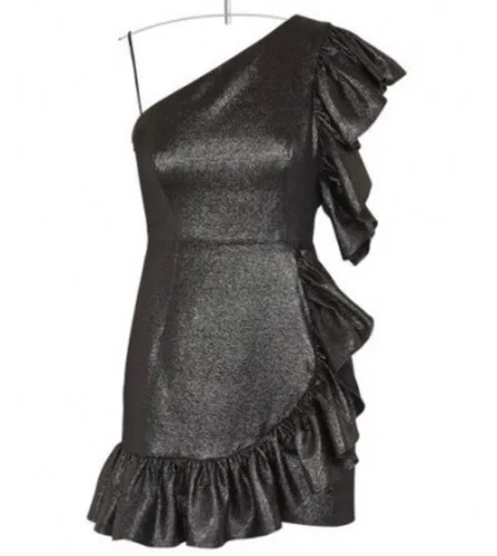 Sandro Effie Ruffled Metallic Dress Size M / 38 / 2 NWT NEW image indicator(2)
