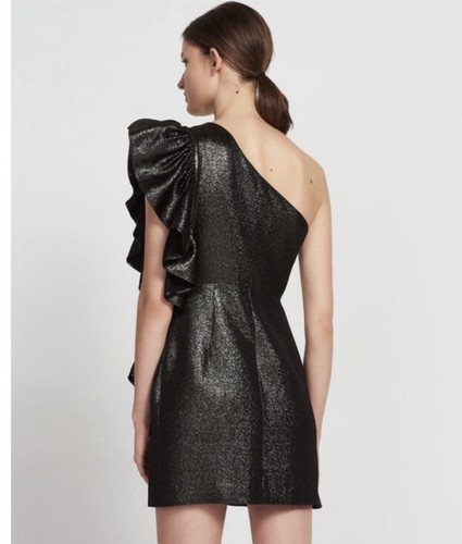 Sandro Effie Ruffled Metallic Dress Size M / 38 / 2 NWT NEW - photo 3