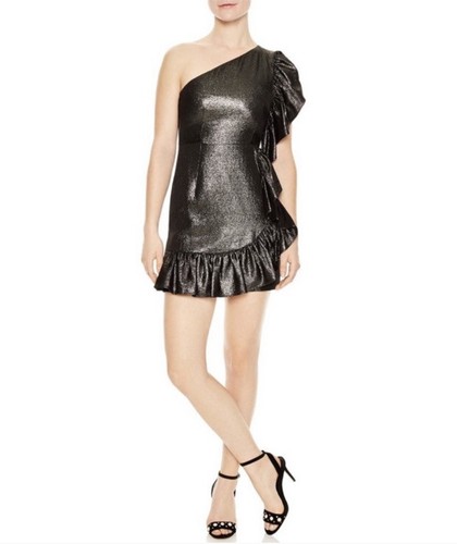 Sandro Effie Ruffled Metallic Dress Size M / 38 / 2 NWT NEW - photo 4