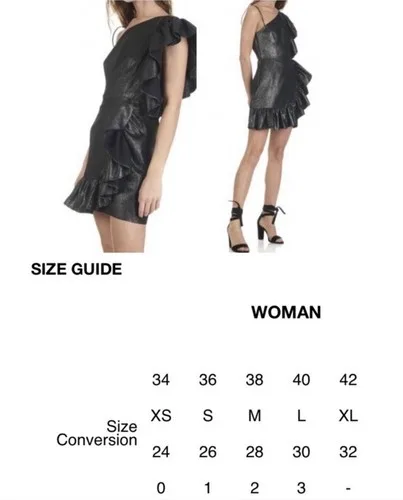 Sandro Effie Ruffled Metallic Dress Size M / 38 / 2 NWT NEW image indicator(8)