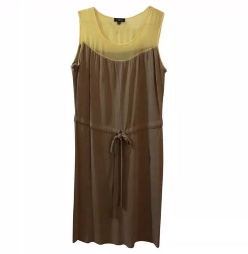 Bebe Tan & Lemon Yellow Dress Size L Retail $275
