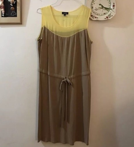 Bebe Tan & Lemon Yellow Dress Size L Retail $275 - photo 2