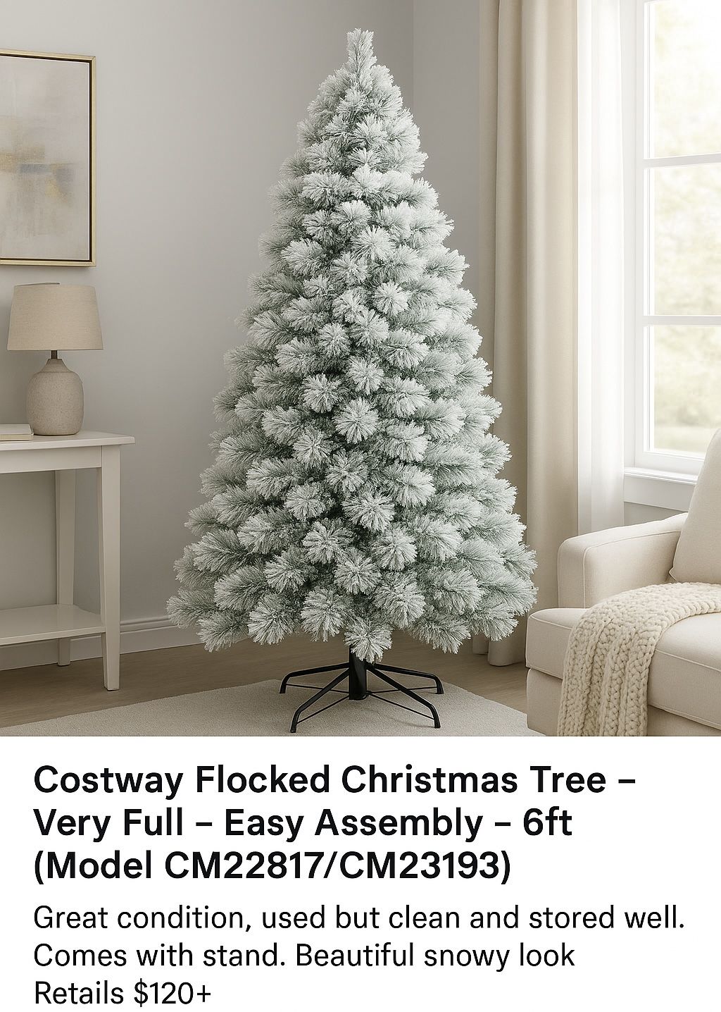 Costway 6FT Flocked Christmas Tree