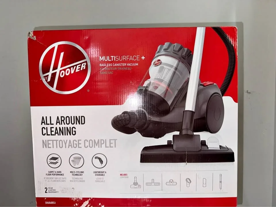 🧹 Hoover MultiSurface+ Bagless Canister Vacuum – Like New!