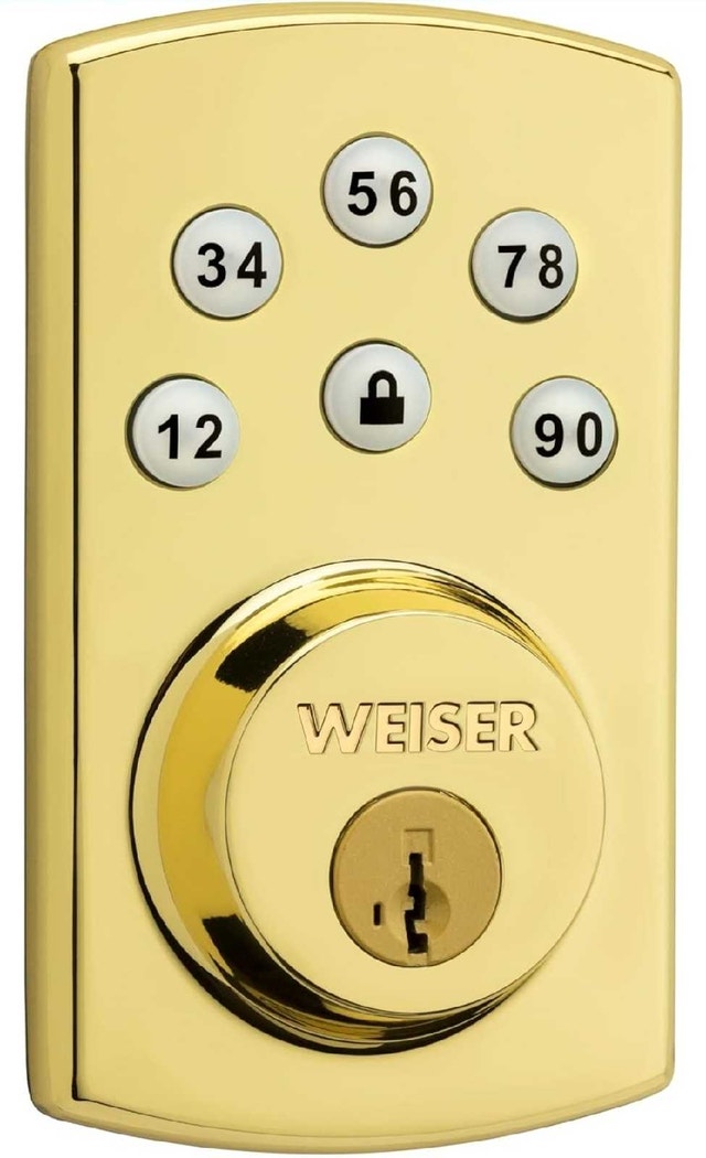 Weiser Powerbolt 2 Brass/ Gold Keyless Entry Door Lock - photo 2