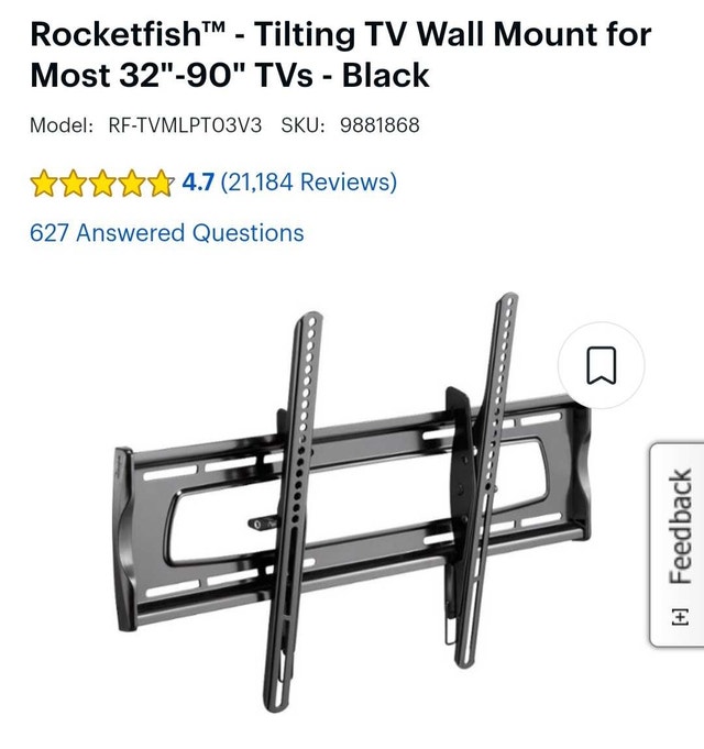 Rocketfish Tilting TV Mount 32-70 Inch
