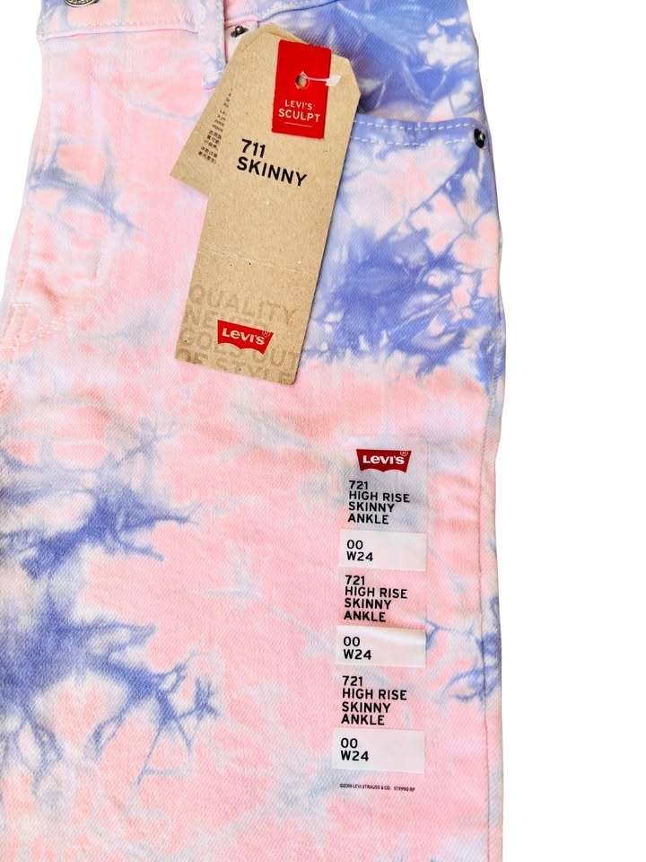 Levi's 711 High Rise Tie-Dye Jeans Size 24 NWT - photo 3