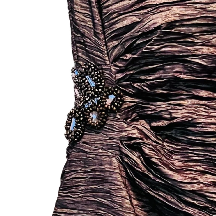 Calvin Klein Metallic Ruched Cocktail Dress - Size 6 - photo 3