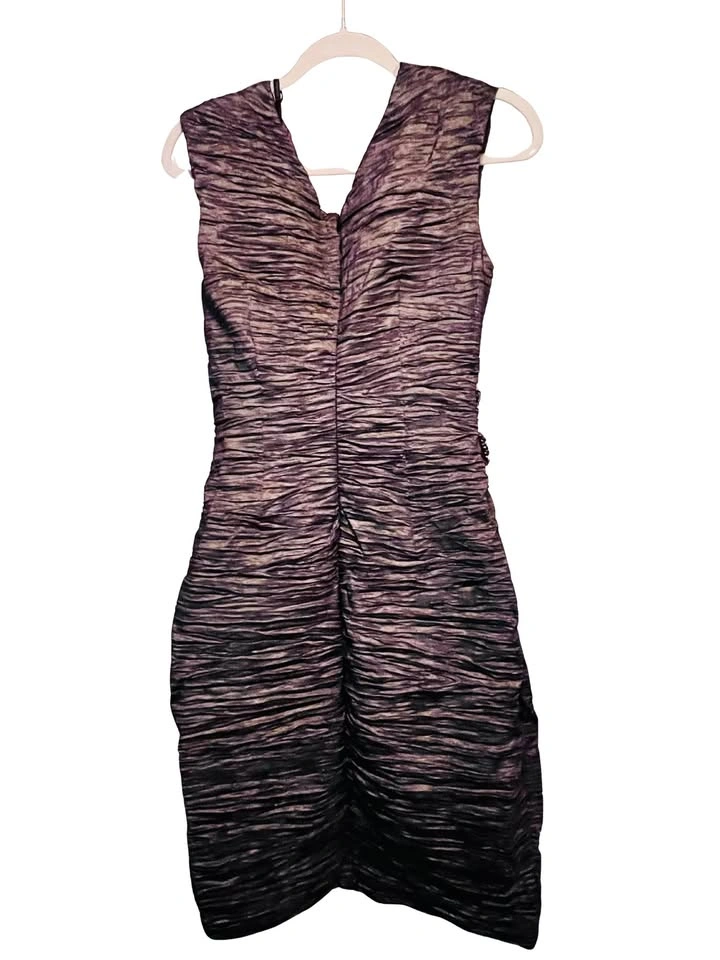 Calvin Klein Metallic Ruched Cocktail Dress - Size 6 - photo 4