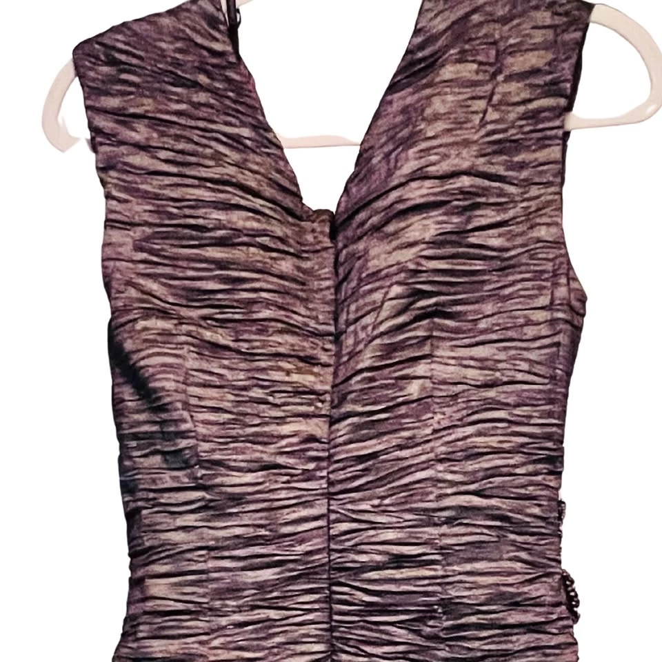 Calvin Klein Metallic Ruched Cocktail Dress - Size 6 - photo 5